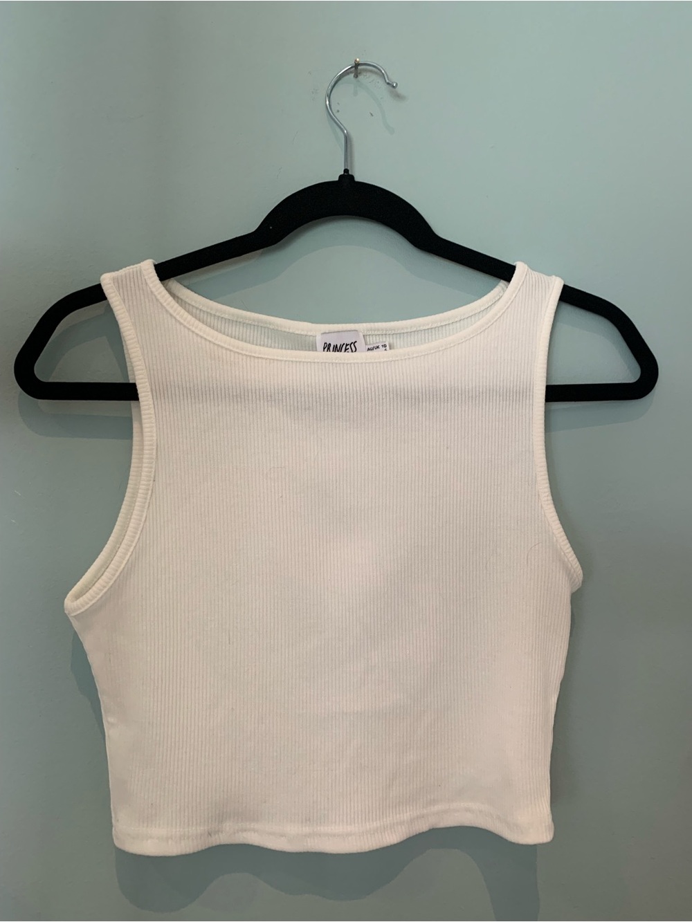 Princess Polly Cream Ribbed Tank Top - Picture 9 of 15